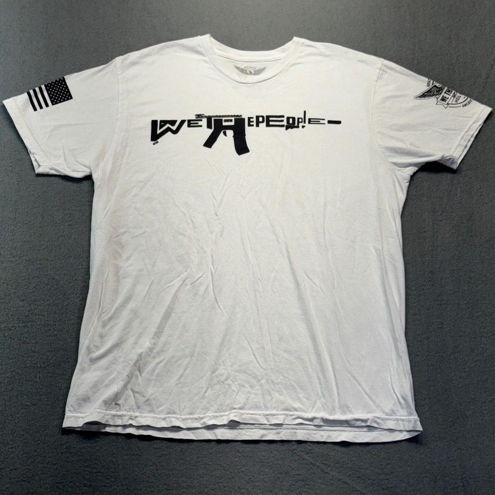 We The People Holsters Mens XL White Graphic T-Shirt Defend the 2nd Made in USA